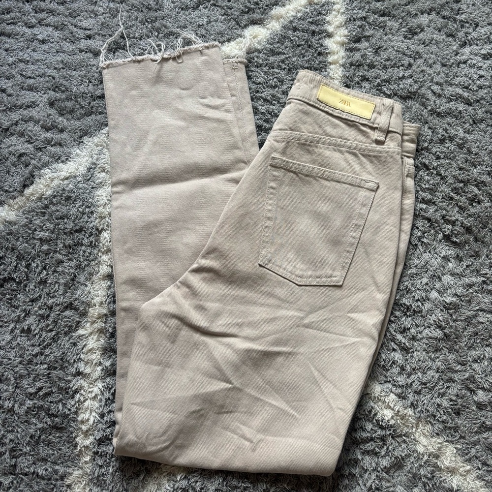 Zara Beige Denim Jeans Pants